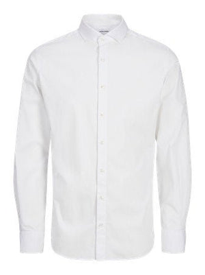 Jack&Jones Junior Axel stretchskjorte – White for barn - Brobrobrille