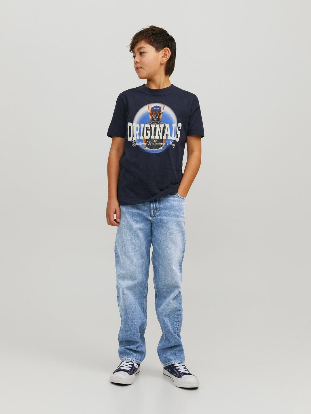 Jack&Jones Junior Chris jeans med stretch – Blue Denim for barn - Brobrobrille