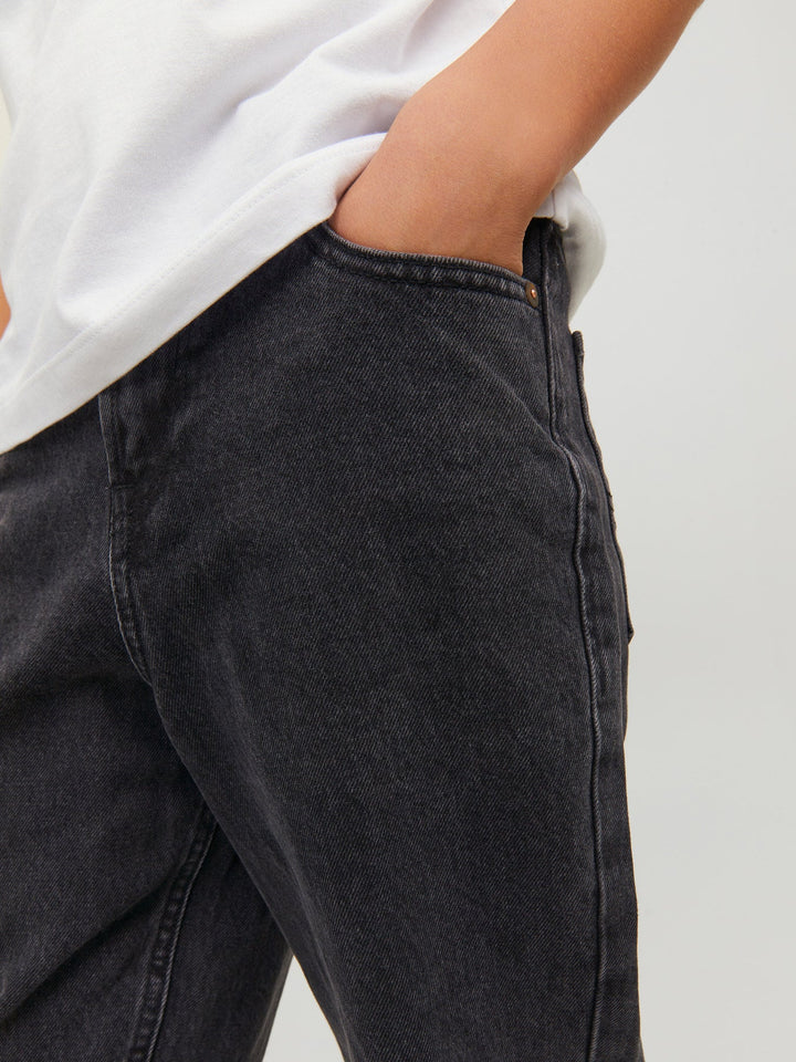 Jack&Jones Junior Chris jeans med stretch og høyt liv – Black Denim for barn - Brobrobrille
