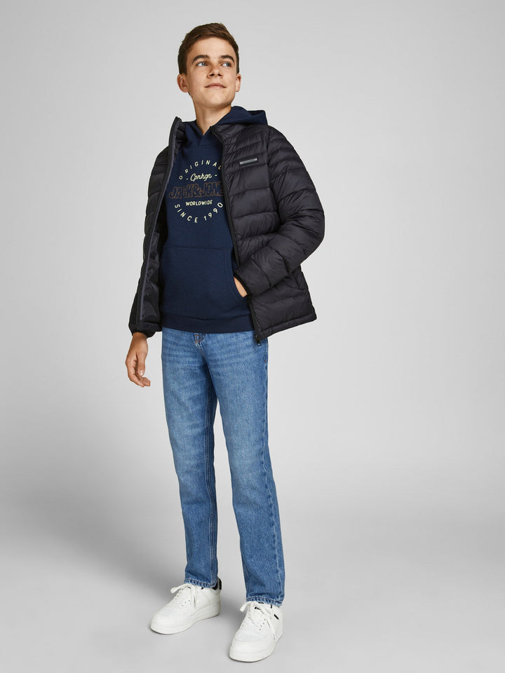 Jack&Jones Junior Clark jeans med straight fit – Blue Denim for barn - Brobrobrille