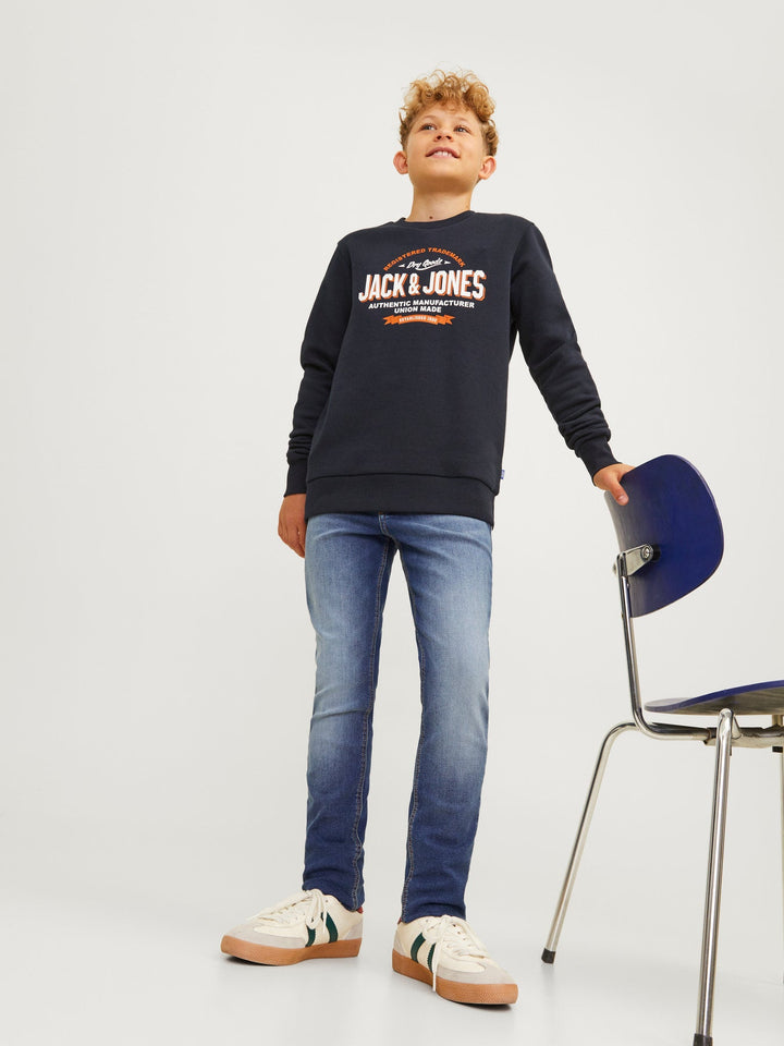 Jack&Jones Junior Glenn jeans med slim fit og glidelås – Blue Denim for barn - Brobrobrille