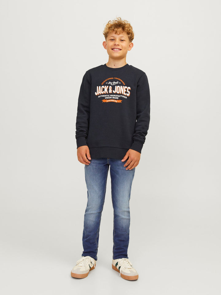 Jack&Jones Junior Glenn jeans med slim fit og glidelås – Blue Denim for barn - Brobrobrille