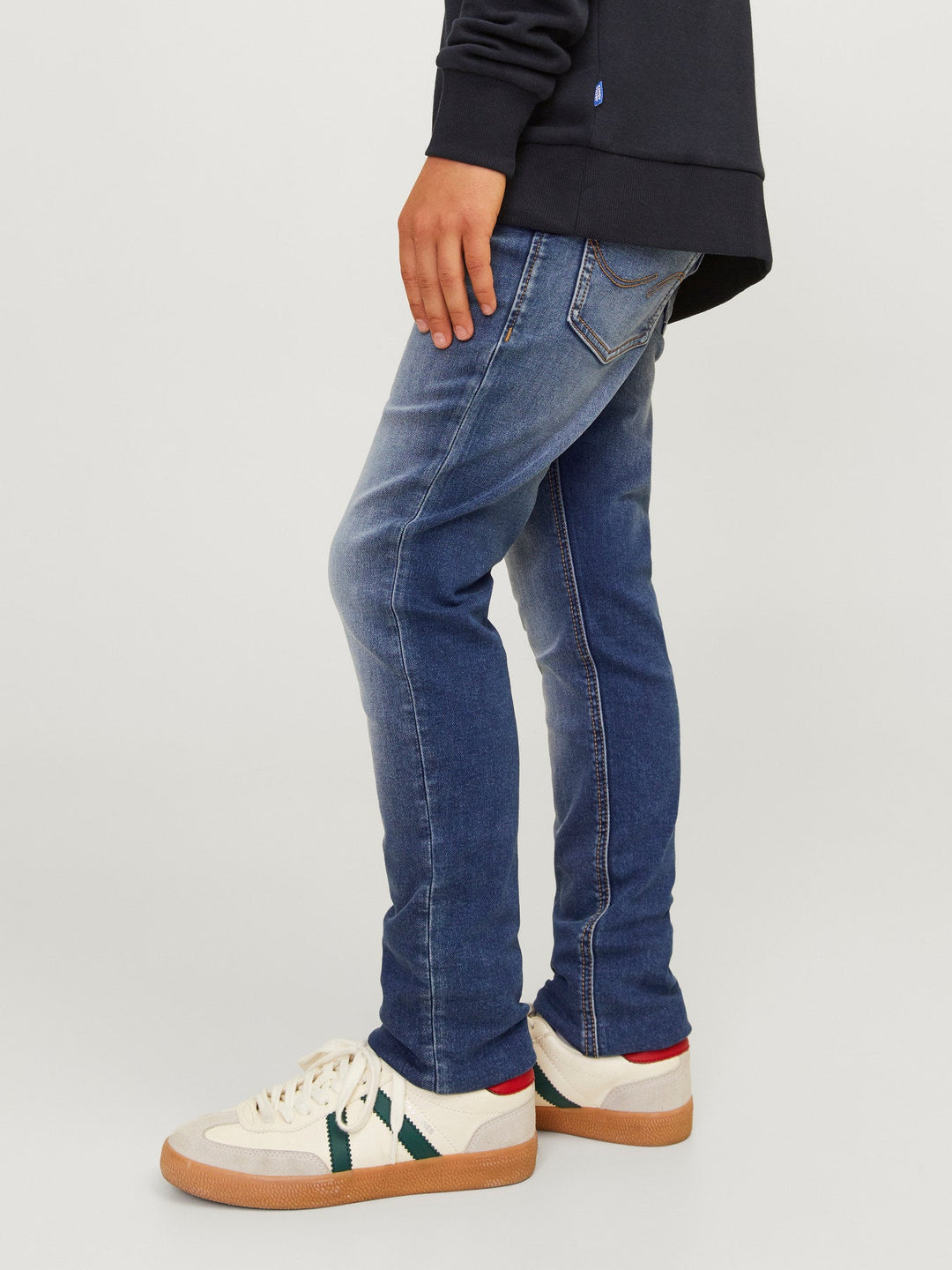 Jack&Jones Junior Glenn jeans med slim fit og glidelås – Blue Denim for barn - Brobrobrille