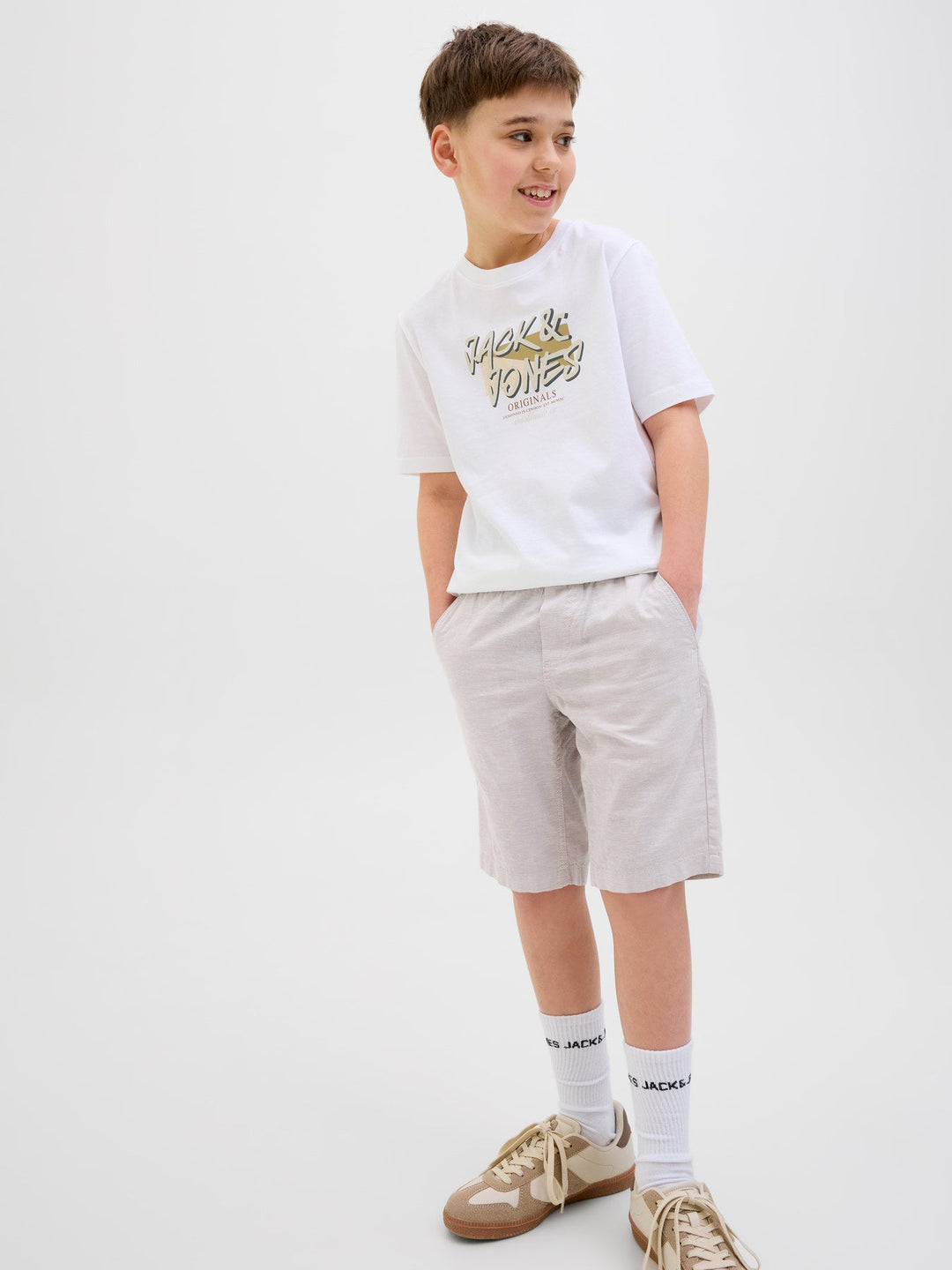 Jack&Jones Junior Jaiden joggershorts i bomull – Crockery for barn - Brobrobrille
