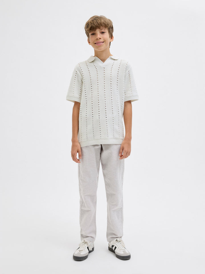 Jack&Jones Junior Kane joggebukse i bomull – Crockery Melange for barn - Brobrobrille
