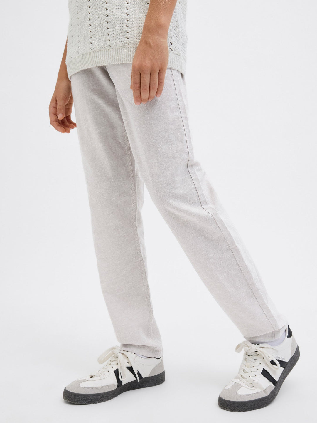 Jack&Jones Junior Kane joggebukse i bomull – Crockery Melange for barn - Brobrobrille