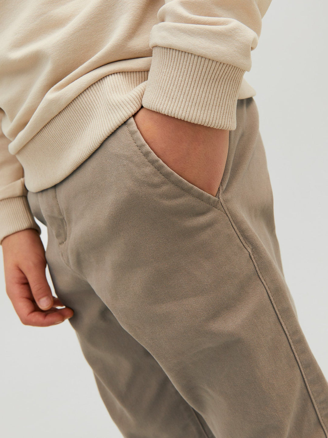 Jack&Jones Junior Marco chinos i bomull med stretch – Beige for barn - Brobrobrille
