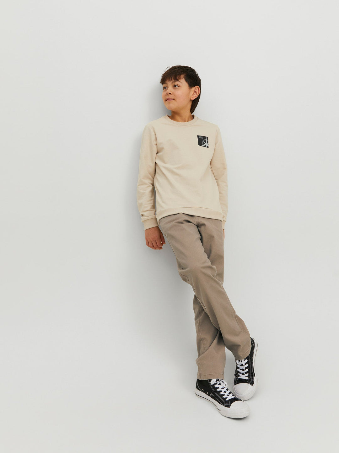 Jack&Jones Junior Marco chinos i bomull med stretch – Beige for barn - Brobrobrille