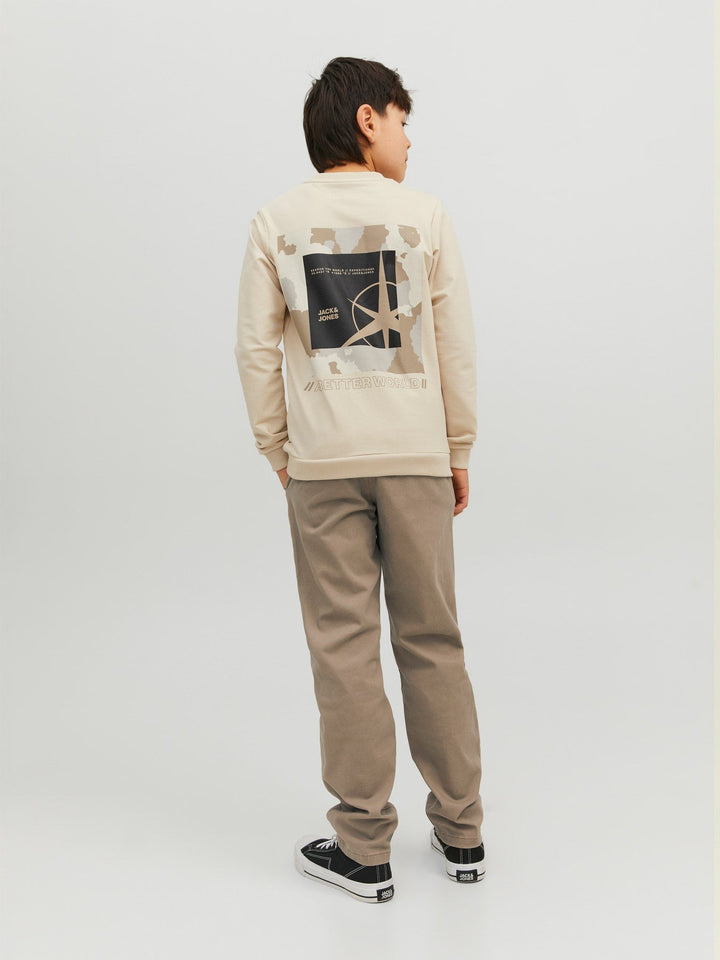 Jack&Jones Junior Marco chinos i bomull med stretch – Beige for barn - Brobrobrille