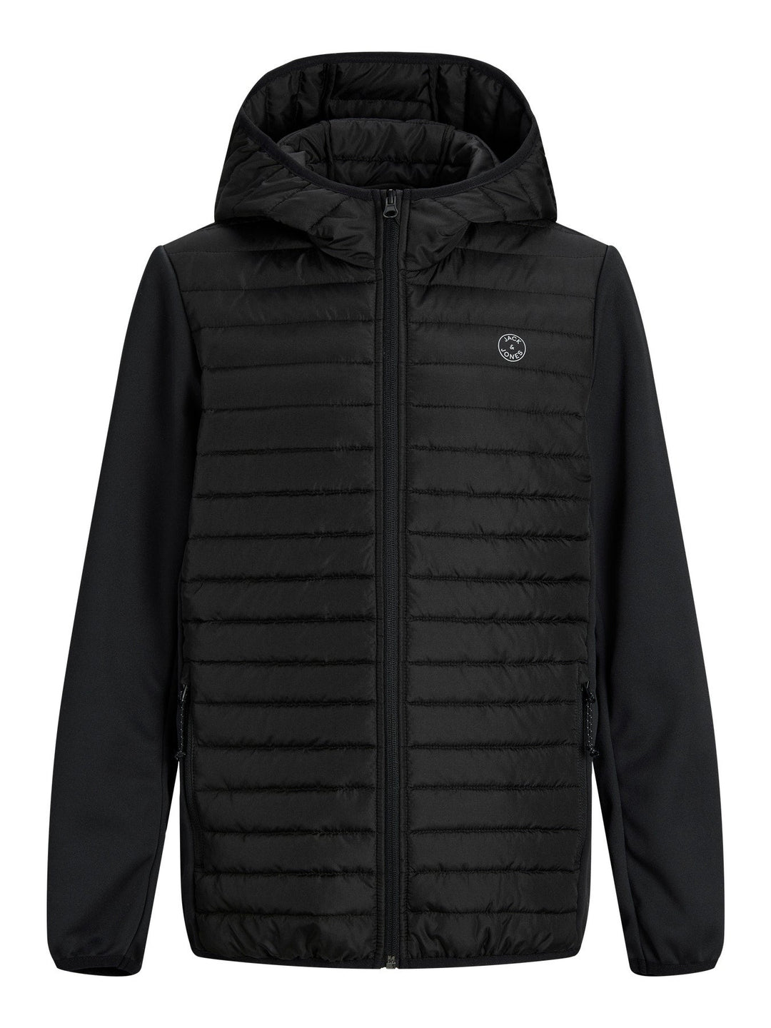 Jack&Jones Junior Multi vattert jakke med hette – Black for barn - Brobrobrille