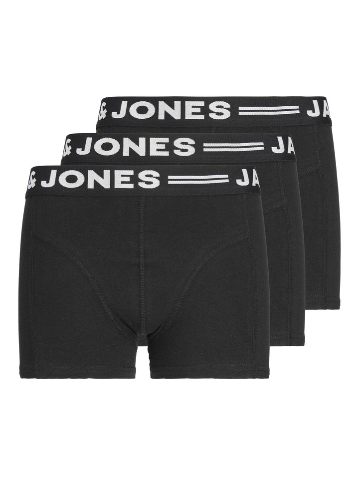 Jack&Jones Junior Sense 3 - pack boxershorts i bomull – Black for barn - Brobrobrille