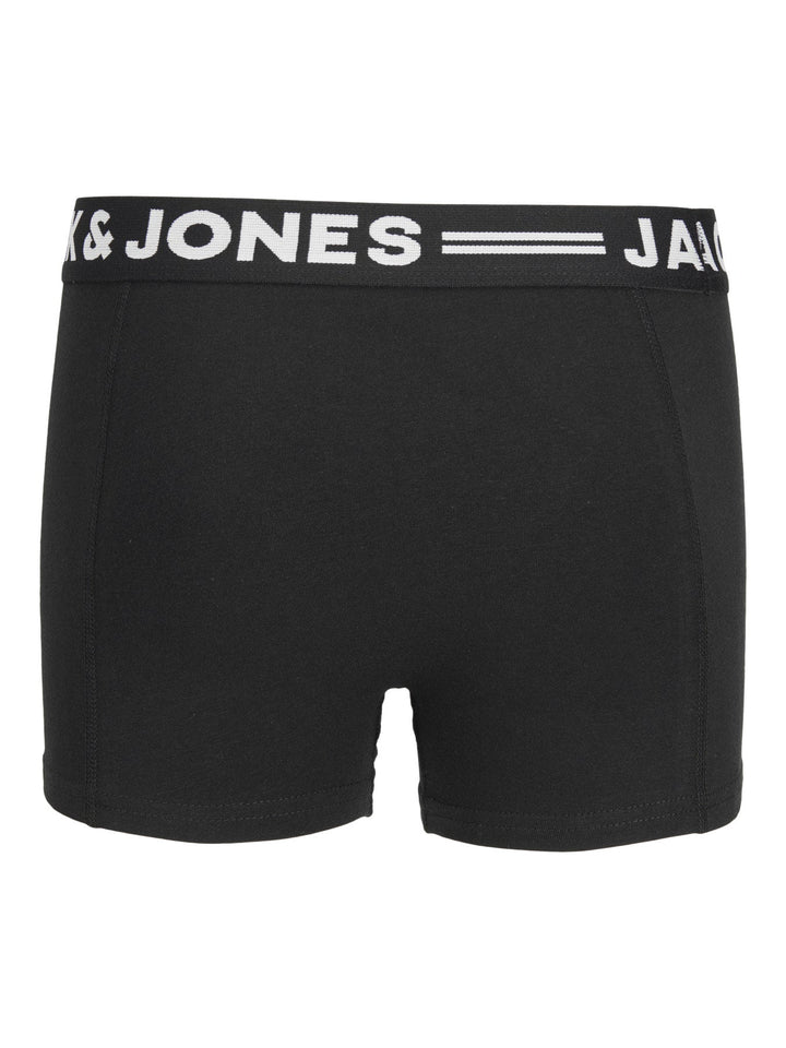 Jack&Jones Junior Sense 3 - pack boxershorts i bomull – Black for barn - Brobrobrille
