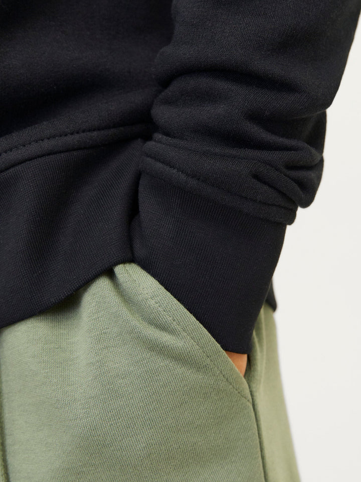 Jack&Jones Junior Vesterbro genser med kvart glidelås – Black LOOSE for barn - Brobrobrille