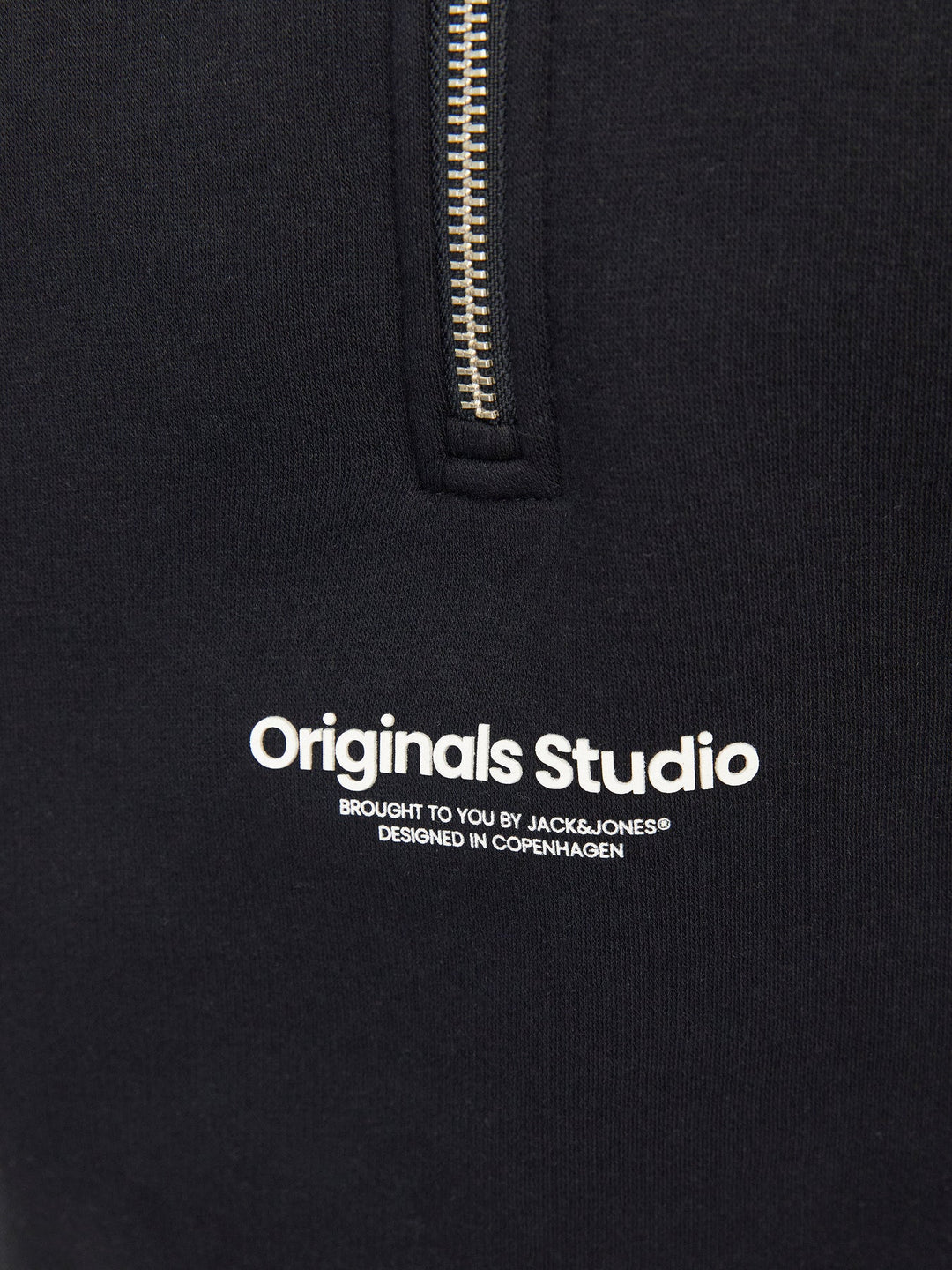 Jack&Jones Junior Vesterbro genser med kvart glidelås – Black LOOSE for barn - Brobrobrille