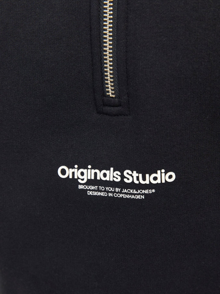 Jack&Jones Junior Vesterbro genser med kvart glidelås – Black LOOSE for barn - Brobrobrille