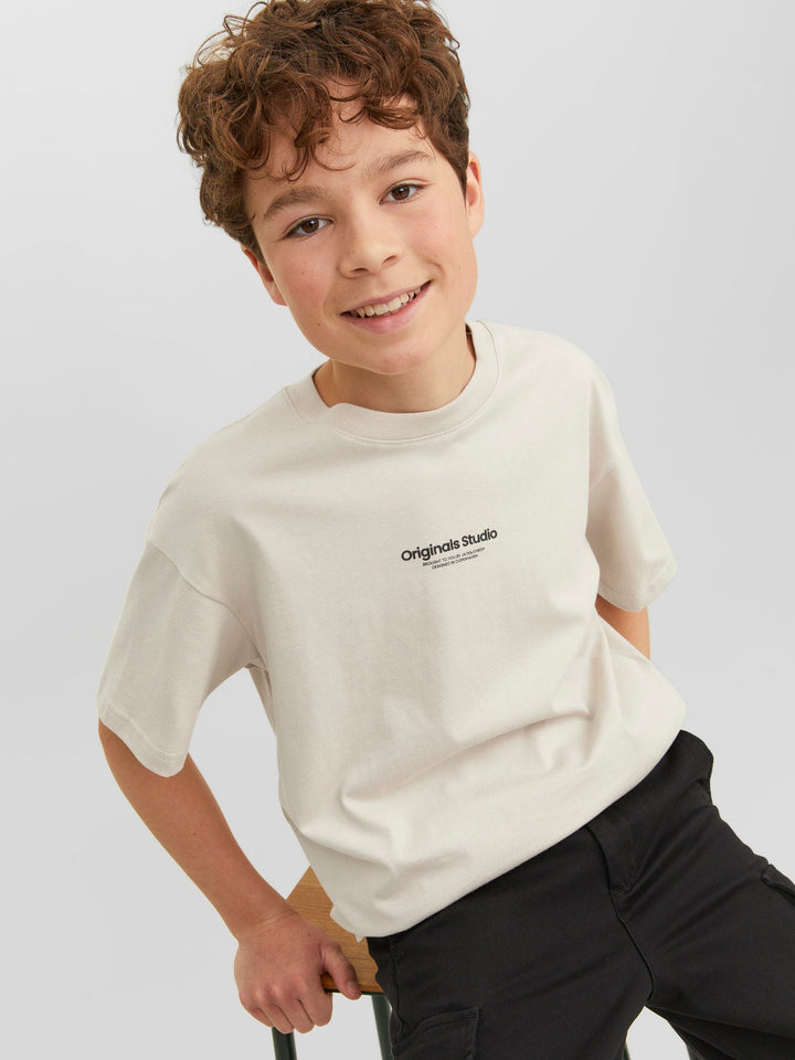 Jack&Jones Junior Vesterbro t - skjorte med 3D - trykk – Moonbeam for barn - Brobrobrille
