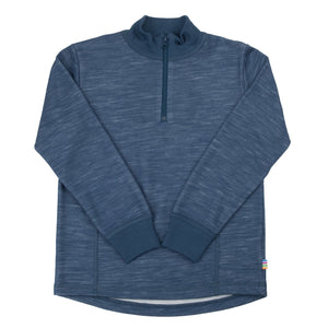 Joha Bluse med 1/2 glidelås – Dark Denim for barn - Brobrobrille