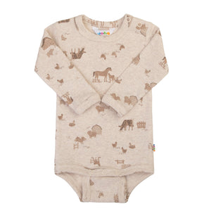 Joha Body Langermet i Økologisk Bomull - Lys Beige for barn - Brobrobrille