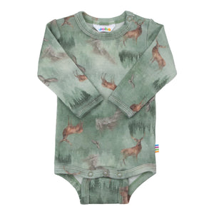 Joha Body med lange ermer – Off White med skogmotiv for barn - Brobrobrille