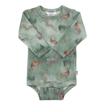 Joha Body med lange ermer – Off White med skogmotiv for barn - Brobrobrille