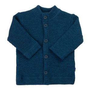 Joha Cardigan i merinoull - Mørkeblå for barn - Brobrobrille