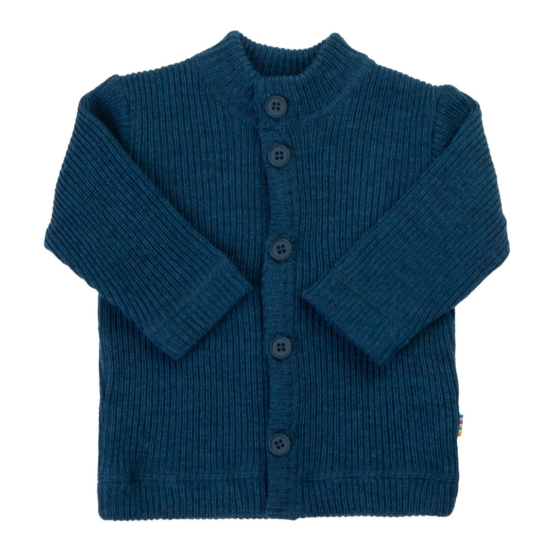 Joha Cardigan i merinoull - Mørkeblå for barn - Brobrobrille