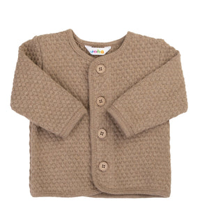 Joha Cardigan i Økologisk Bomull - Mørk Beige for barn - Brobrobrille