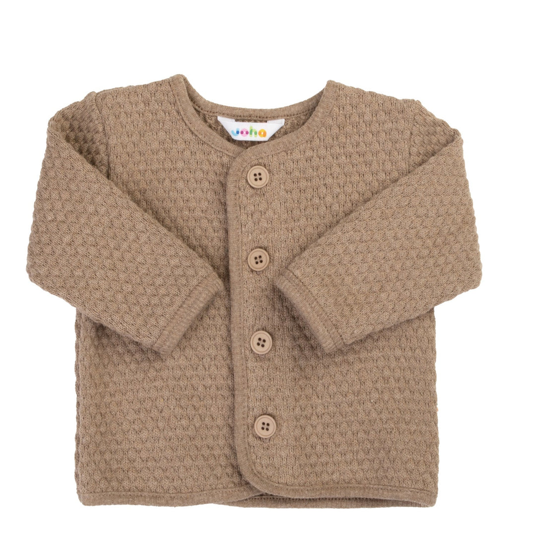 Joha Cardigan i Økologisk Bomull - Mørk Beige for barn - Brobrobrille