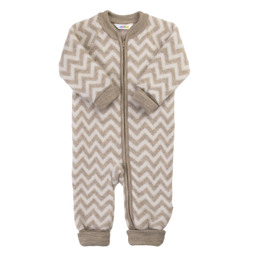 Joha Heldress i børstet merinoull - Beige for barn - Brobrobrille