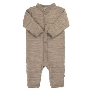Joha Heldress med knapper i merinoull - Beige Melange for barn - Brobrobrille