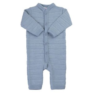 Joha Heldress med knapper i merinoull - Blå for barn - Brobrobrille
