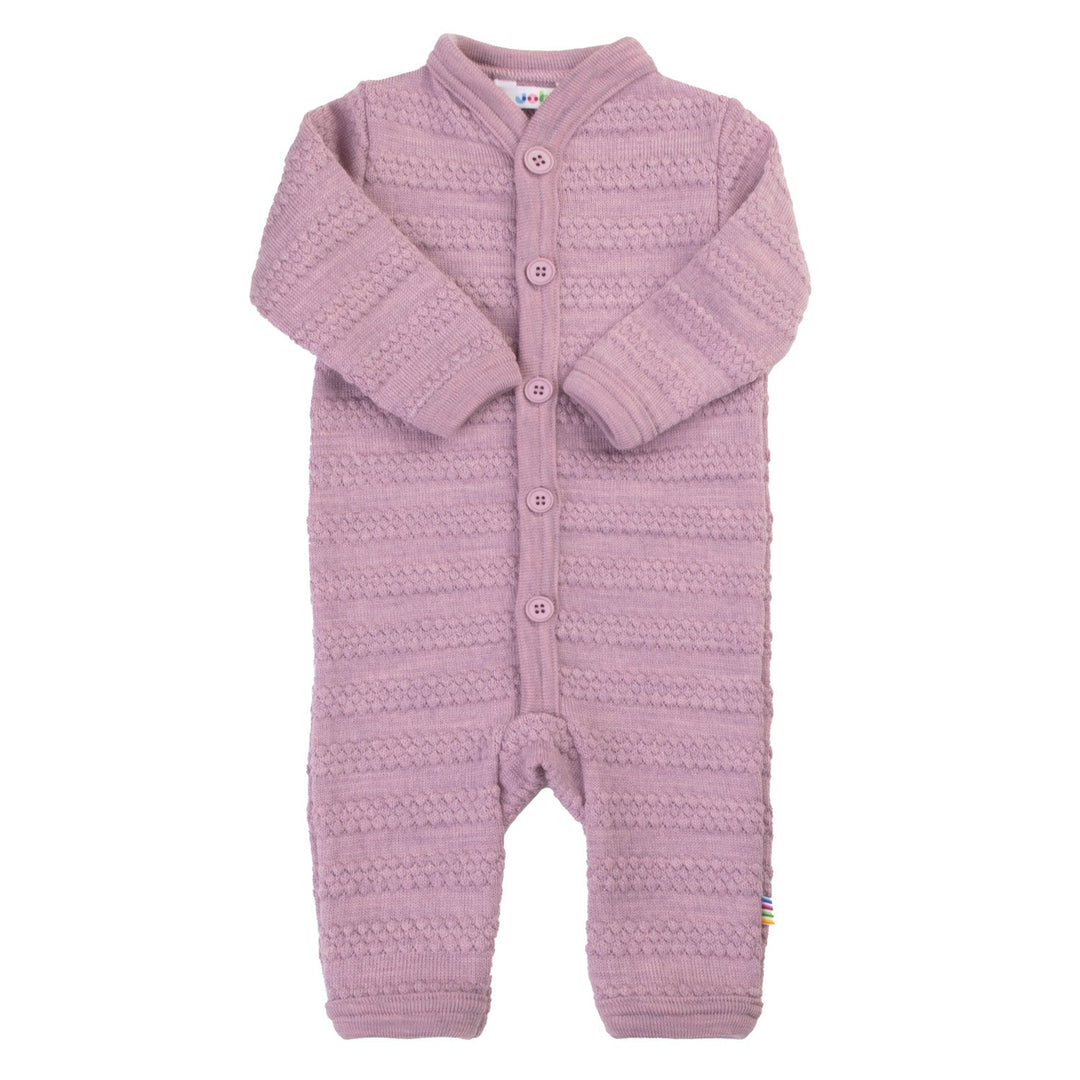 Joha Heldress med knapper i merinoull - Lilac for barn - Brobrobrille
