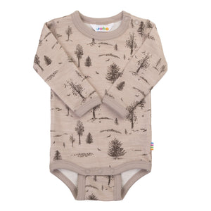 Joha Langermet ullbody i merinoull og bambus - Beige for barn - Brobrobrille