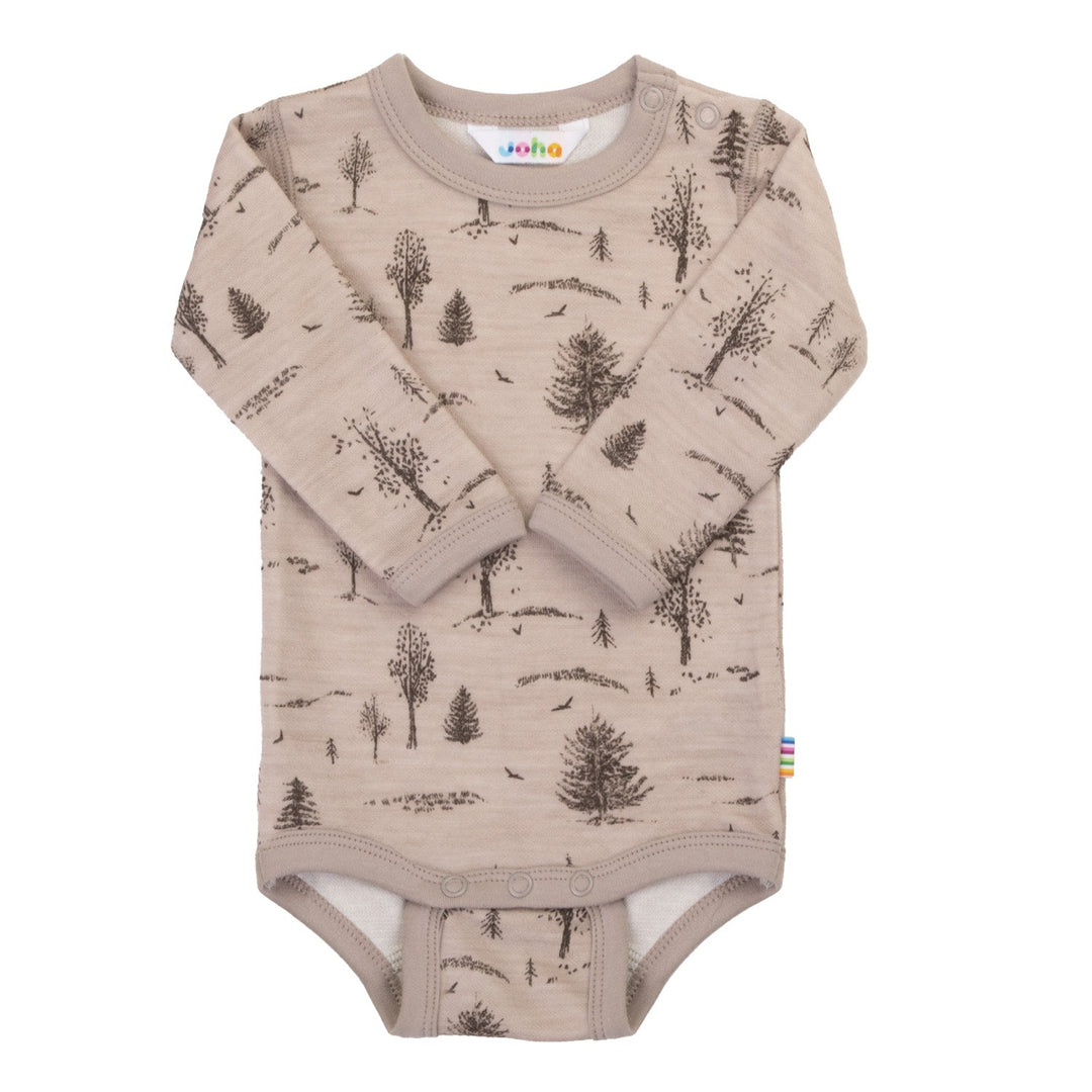 Joha Langermet ullbody i merinoull og bambus - Beige for barn - Brobrobrille