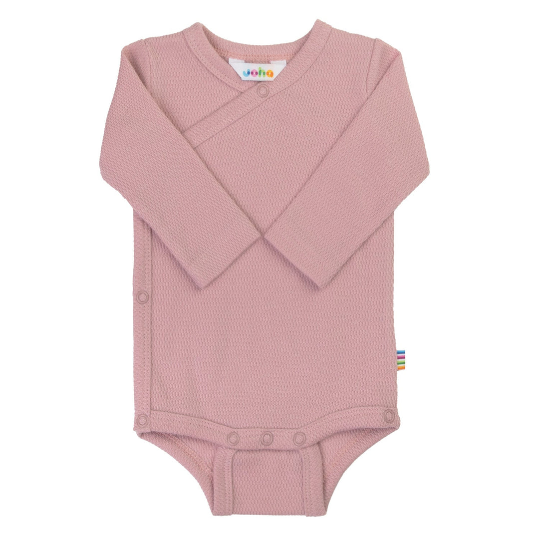 Joha Omslagsbody Langermet i Økologisk Bomull - Rosa for barn - Brobrobrille