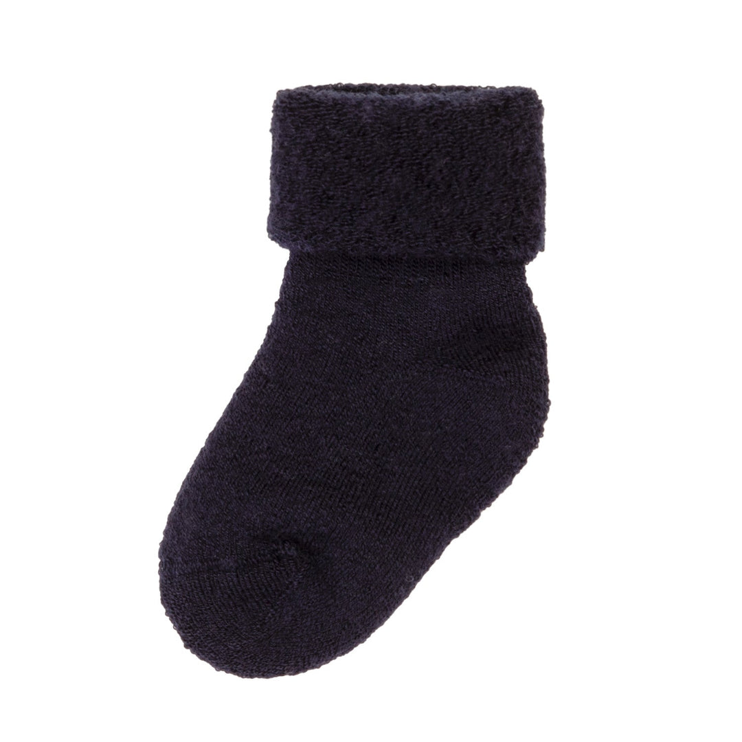 Joha Ullsokker i frotté med oppbrett - Navy for barn - Brobrobrille