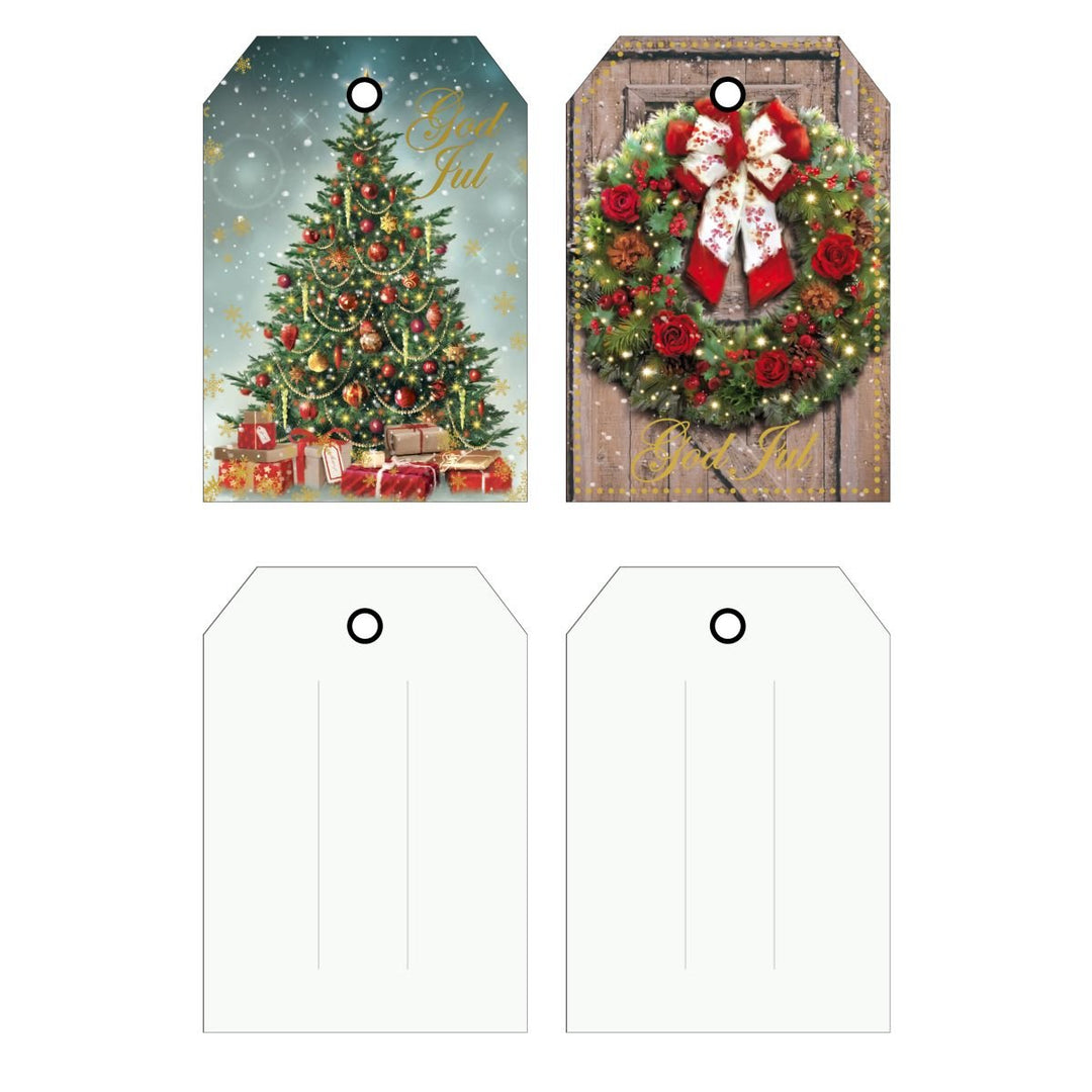 Julemerkelapper 6 - pk – Juletre & Julekrans Motiver for barn - Brobrobrille