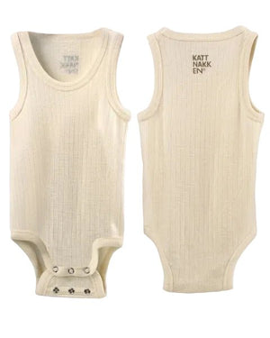 Kattnakken Alltid Ull Ullsinglet Body - Ullkvit for barn - Brobrobrille
