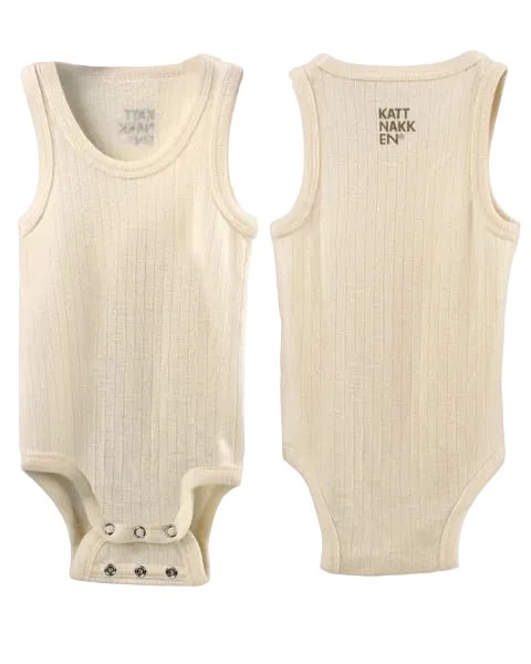 Kattnakken Alltid Ull Ullsinglet Body - Ullkvit for barn - Brobrobrille