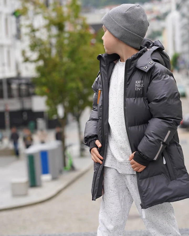 Kattnakken Bobleregnkåpe Sludd Junior - Kattesvart for barn - Brobrobrille