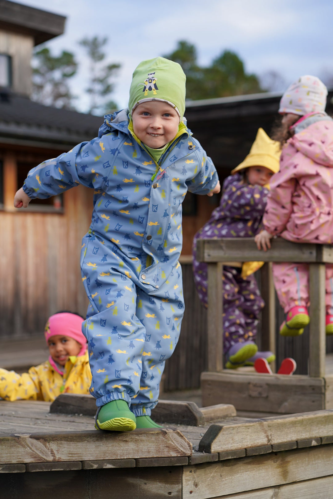 Kattnakken Helårsregndress Hagl - Mjuk Blå for barn - Brobrobrille
