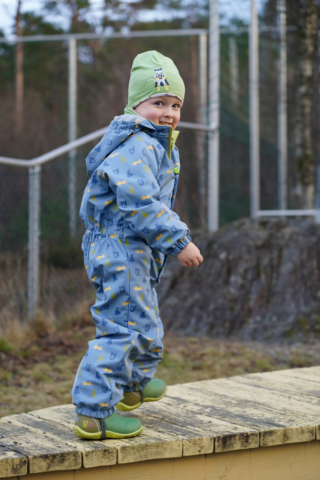 Kattnakken Helårsregndress Hagl - Mjuk Blå for barn - Brobrobrille