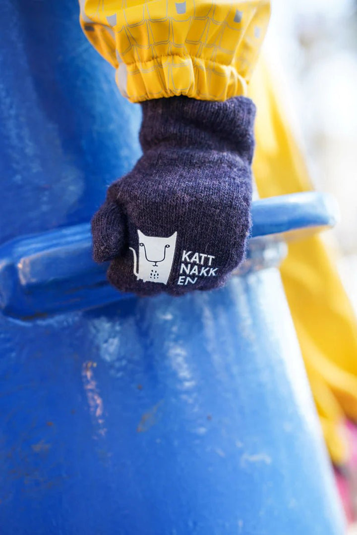 Kattnakken Magiske Ullvotter - Marine for barn - Brobrobrille