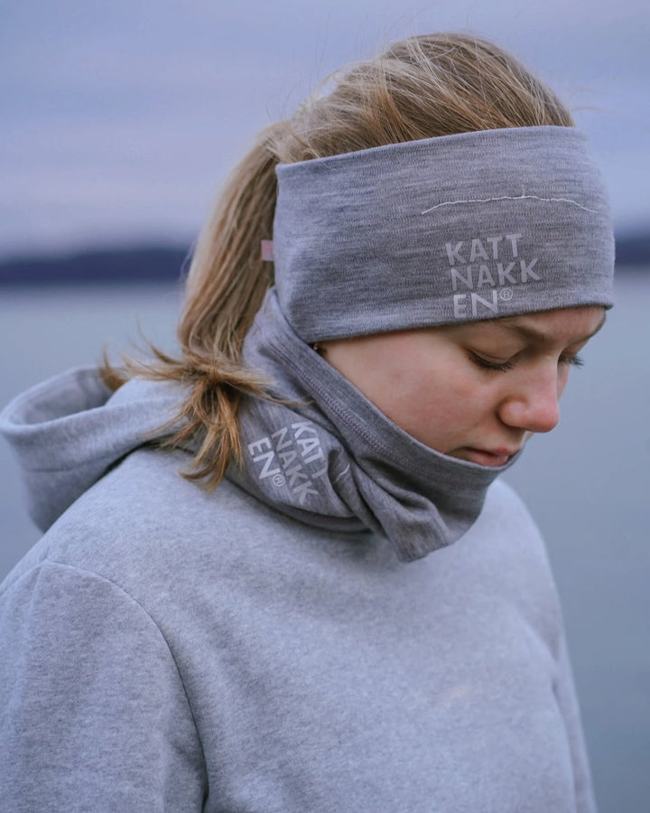 Kattnakken Panneband Tynn Ull – Grå Melert for barn - Brobrobrille