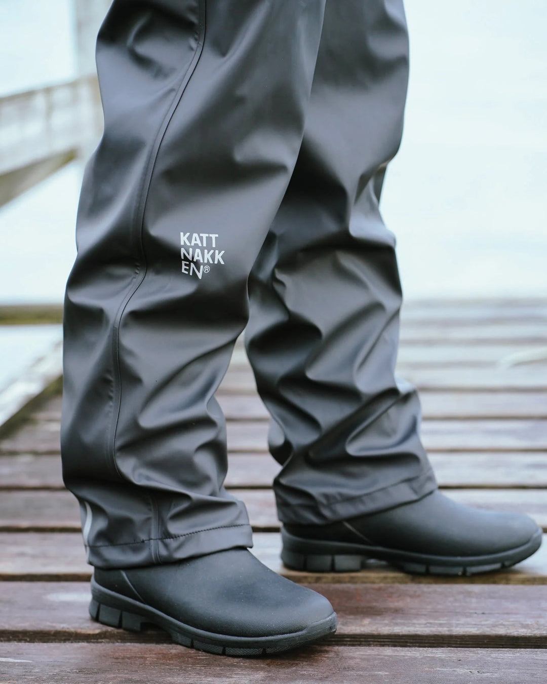 Kattnakken Regnbukse Lett Junior – Kattesvart for barn - Brobrobrille