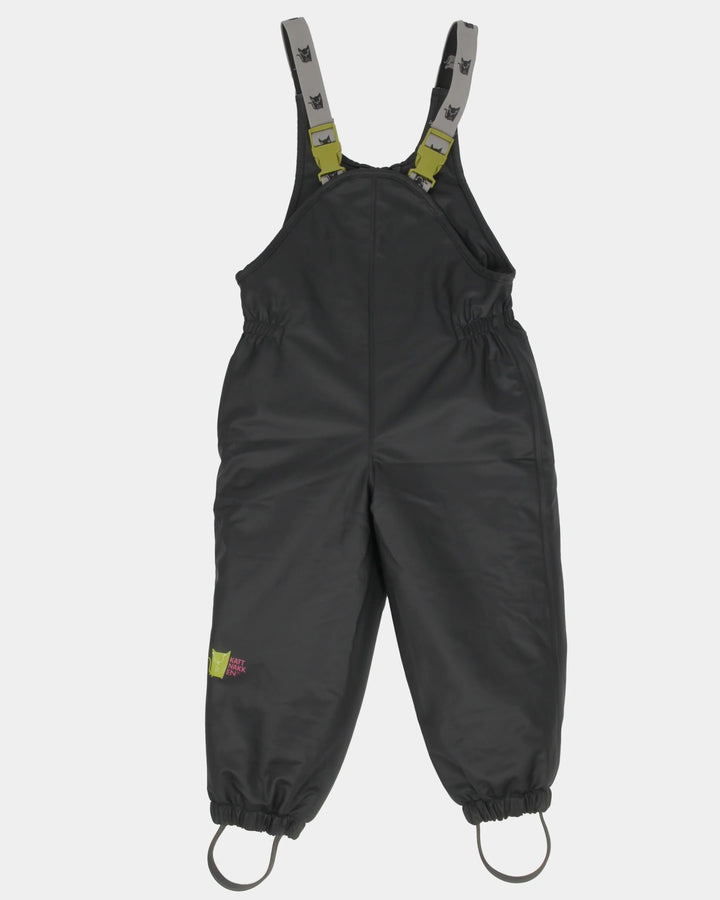 Kattnakken Vinterregnbukse m/seler – Kattesvart for barn - Brobrobrille