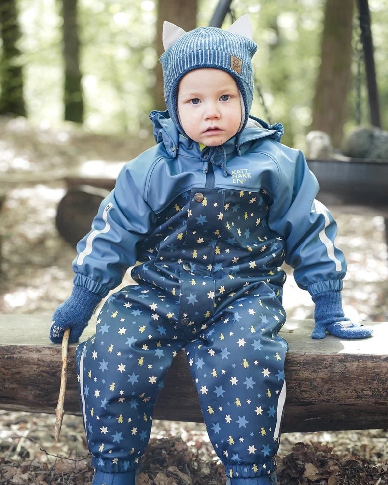 Kattnakken Vinterregndress Baby Pytt - Blå Horisont for barn - Brobrobrille