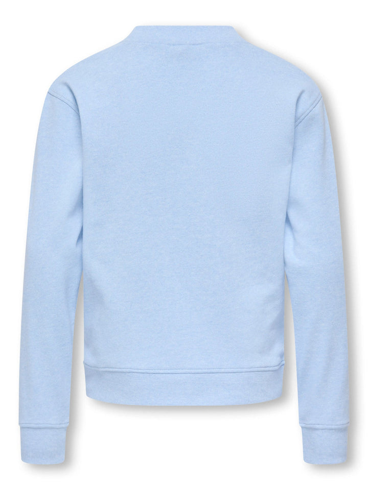 Kids Only Amalfi sweatshirt med rund hals - Cashmere Blue Melange for barn - Brobrobrille