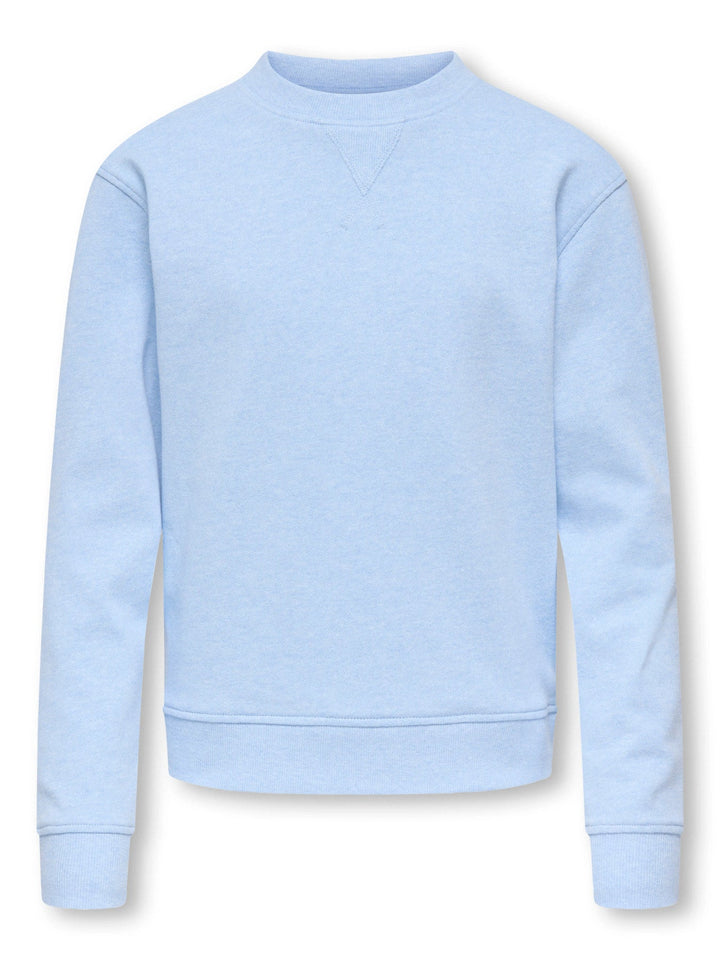 Kids Only Amalfi sweatshirt med rund hals - Cashmere Blue Melange for barn - Brobrobrille