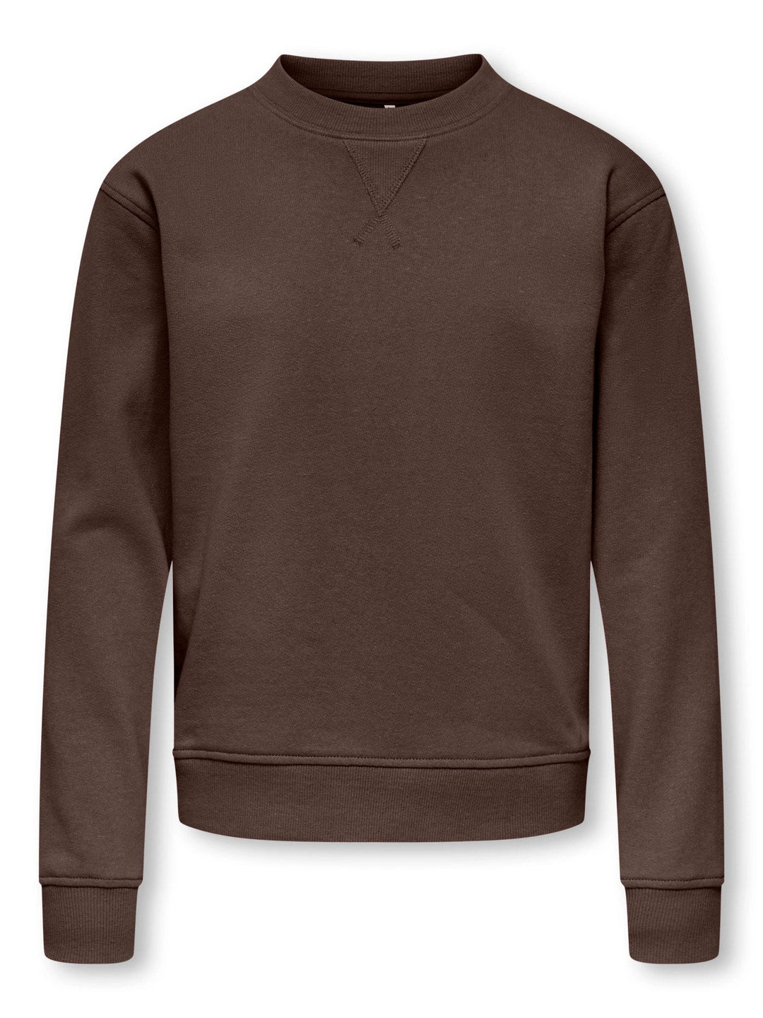 Kids Only Amalfi sweatshirt med rund hals - Coffee Bean for barn - Brobrobrille